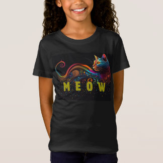 デジタルアートキャットTシャ子供へツ Tシャツ