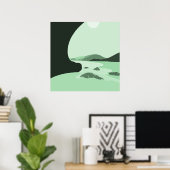 デジタルアートターコイズビーチシースケープポスター ポスター (ホームオフィス)