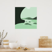 デジタルアートターコイズビーチシースケープポスター ポスター (キッチン)