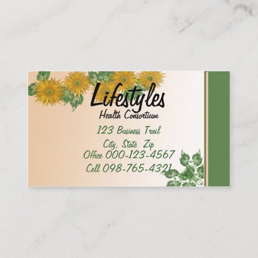 デジタルアートフラワー&リーフ縁ど 名刺 (裏面)