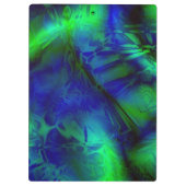 デジタルアートブルーとグリーンの抽象芸術パターン クリップボード (裏面)