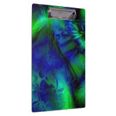 デジタルアートブルーとグリーンの抽象芸術パターン クリップボード (右)