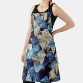 デジタルアートブルー抽象芸術マス エプロン (インサイチュ)