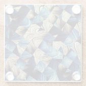 デジタルアートブルー抽象芸術マス ガラスコースター (裏面)