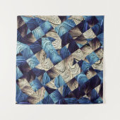 デジタルアートブルー抽象芸術マス タペストリー (正面(横))