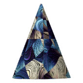 デジタルアートブルー抽象芸術マス パーティーハット (裏面)