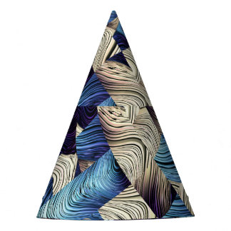 デジタルアートブルー抽象芸術マス パーティーハット