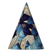 デジタルアートブルー抽象芸術マス パーティーハット (左)