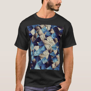 デジタルアートブルー抽象芸術マス Tシャツ