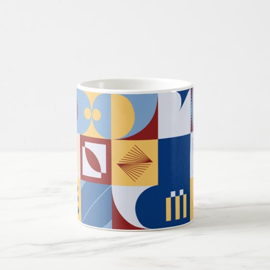 デジタルアートワークのグラフィックデザインシンプル(パターンm) コーヒーマグカップ (中央)