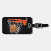 デジタルアートワークのバスケットボールネックタイ ラゲッジタグ (正面横)