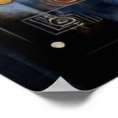 デジタルアートワークストイック人間のプロフィール並列Pos ポスター (角)