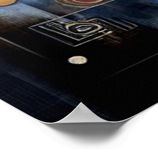 デジタルアートワークストイック人間のプロフィール並列Pos ポスター (角)