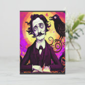 デジタルアートヴィンテージルックエドガー・アラン・ポー・レイヴン カード (スタンド正面)