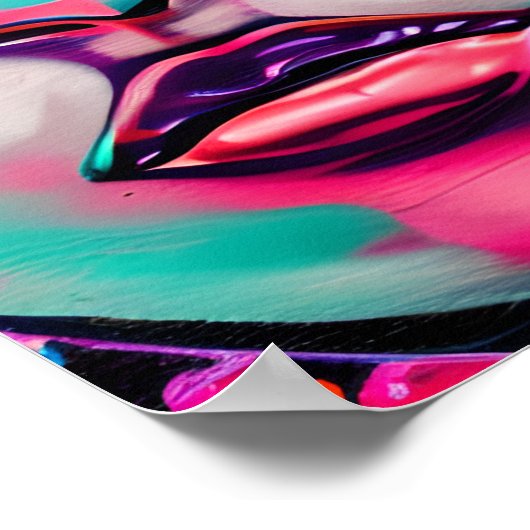 デジタルアート女子顔AIがレディーの顔を生み出す ポスター (角)