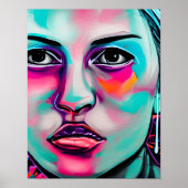 デジタルアート女子顔AIがレディーの顔を生み出す ポスター (正面)