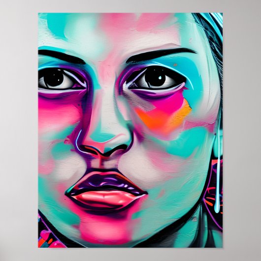 デジタルアート女子顔AIがレディーの顔を生み出す ポスター (正面)
