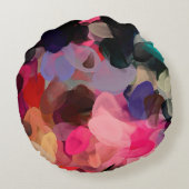デジタルアート抽象芸術パターン。ハンドスケッチ モダン ラウンドクッション (裏面)