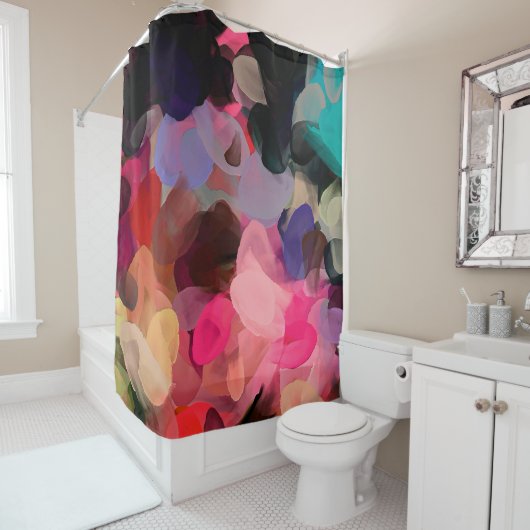 デジタルアート抽象芸術パターン。手のスケッチモダン シャワーカーテン (インサイチュ)