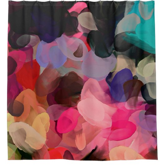 デジタルアート抽象芸術パターン。手のスケッチモダン シャワーカーテン (正面)