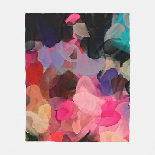 デジタルアート抽象芸術パターン。手のスケッチモダン  フリースブランケット (正面)