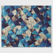 デジタルアート抽象芸術パターン。抽象芸術ブルー画像  ラッピングペーパー (フラット)