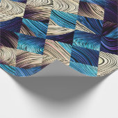 デジタルアート抽象芸術パターン。抽象芸術ブルー画像  ラッピングペーパー (角)