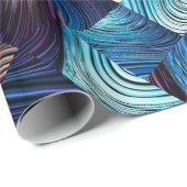 デジタルアート抽象芸術パターン。抽象芸術ブルー画像  ラッピングペーパー (ロールコーナー)