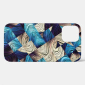 デジタルアート抽象芸術パターン。抽象芸術ブルー画像 Case-Mate iPhoneケース (裏面 (横))