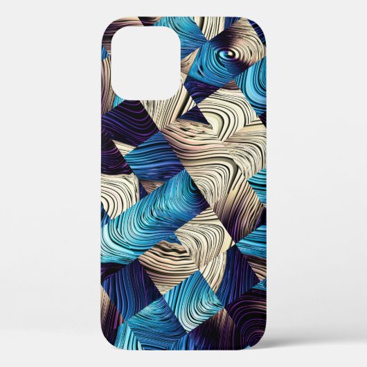 デジタルアート抽象芸術パターン。抽象芸術ブルー画像 Case-Mate iPhoneケース (裏面)