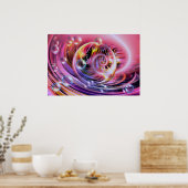 デジタルアート絵画抽象芸術の壁ポスタープリント ポスター (キッチン)