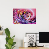 デジタルアート絵画抽象芸術の壁ポスタープリント ポスター (ホームオフィス)