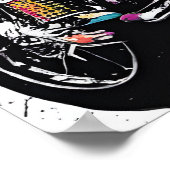 デジタルアート販売，ゴシックライオンバイクもしくは自転車に乗る人デジタルアート ポスター (角)