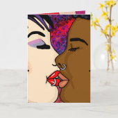 デジタルアート | ロマンチックなキス カード (黄色い花)