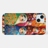 デジタルアート、人形を積み重ねる iPhoneケース (裏面横)