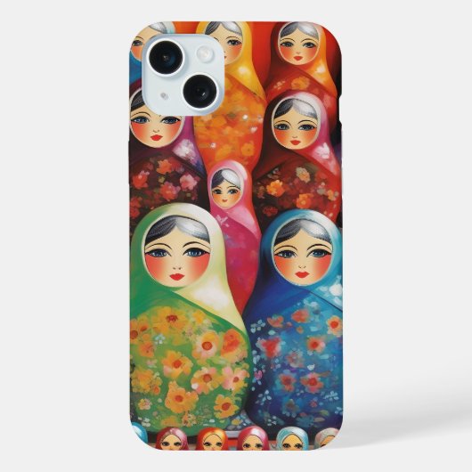 デジタルアート,積み重ね人形 iPhoneケース (裏面)