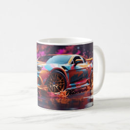 デジタルアート 高速ドリフト スポーツカー コーヒーマグカップ