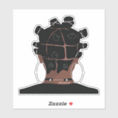 デジタルアート、黒い女性のヘアアート シール (シート)