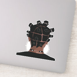 デジタルアート、黒い女性のヘアアート シール