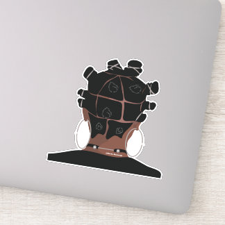 デジタルアート、黒い女性のヘアアート シール