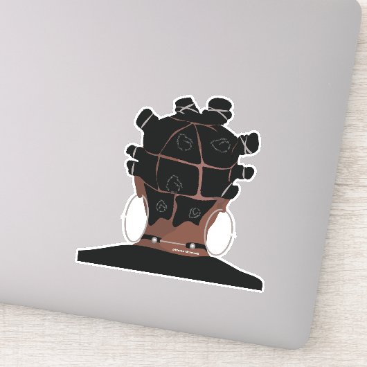 デジタルアート、黒い女性のヘアアート シール (詳細)