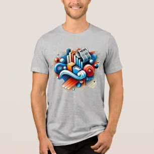 デジタルアートTシャツ – 有彩色エネルギー トライブレンドTシャツ