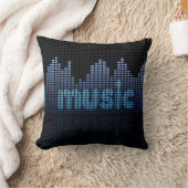 デジタルイコライザ音楽波壁 クッション (ブランケット)