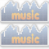 デジタルイコライザ音楽波壁 シール (正面)