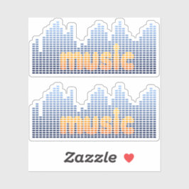 デジタルイコライザ音楽波壁 シール