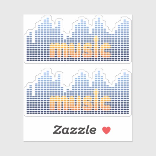 デジタルイコライザ音楽波壁 シール (シート)