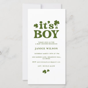 デジタルイベントIts a Boy St. Patrick's Dayベビー 案内状