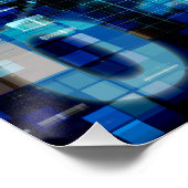 デジタルイメージ背景バイナリコード技術 ポスター (コーナー)