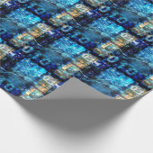 デジタルイメージ背景バイナリコード技術 ラッピングペーパー (角)