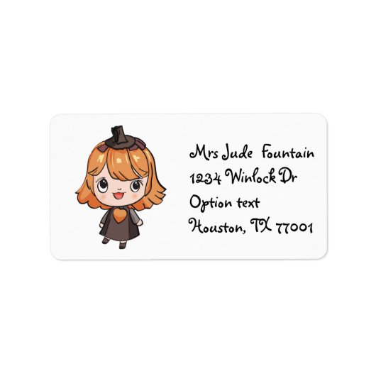 デジタルイラストレーション差出人住所宛名ラベル ラベル (正面)